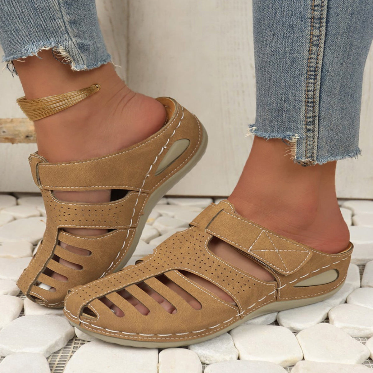Women's Casual Hollow-Out Wedge Sandals – Comfy Summer Platform Style