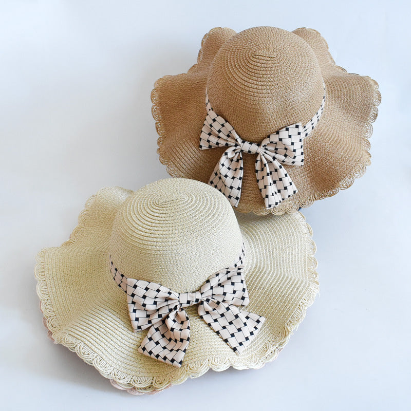 Beach Bow Sun Hat – Stylish Sunscreen Big Brim Straw Hat