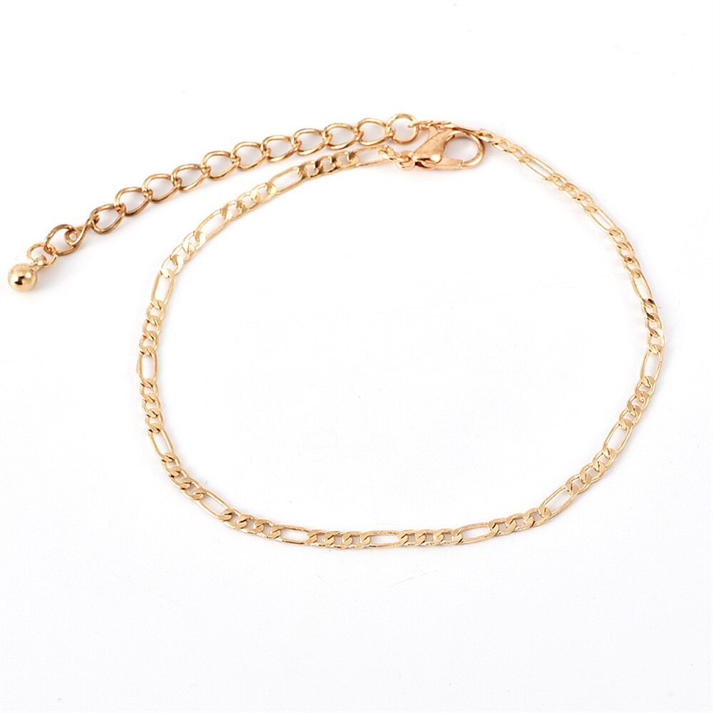 Boho Shell & Bee Charm Anklet Set – 4-Piece Layered Beach Ankle Bracelet