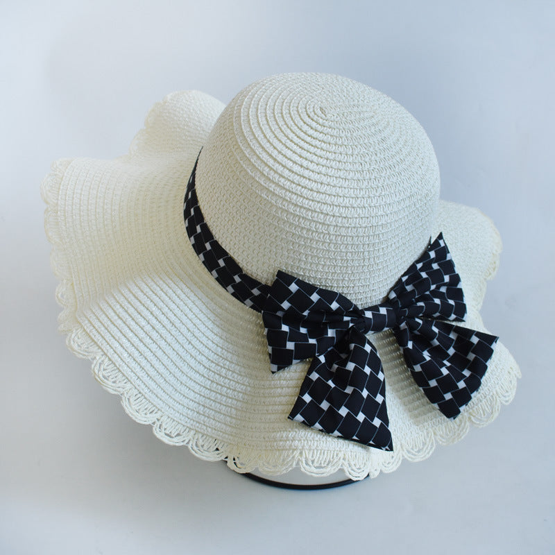 Beach Bow Sun Hat – Stylish Sunscreen Big Brim Straw Hat