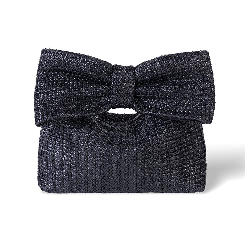 Bow-Knot Straw Handbag – Summer Fashion Woven Tote with Elegant Charm