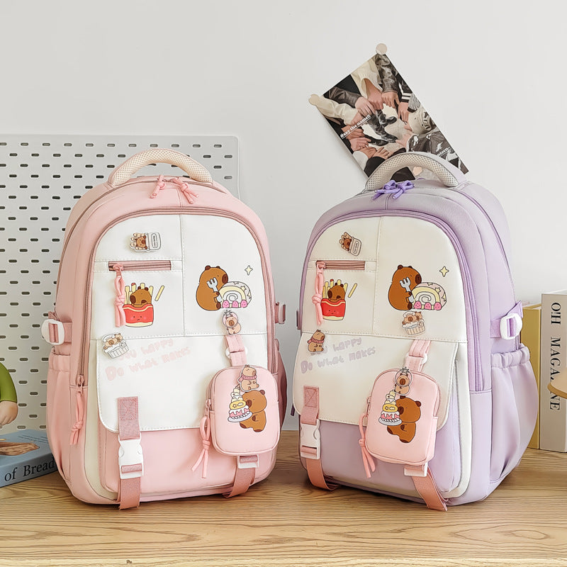 Creative Cartoon Print Backpack – Large Capacity Casual School & Travel Bag