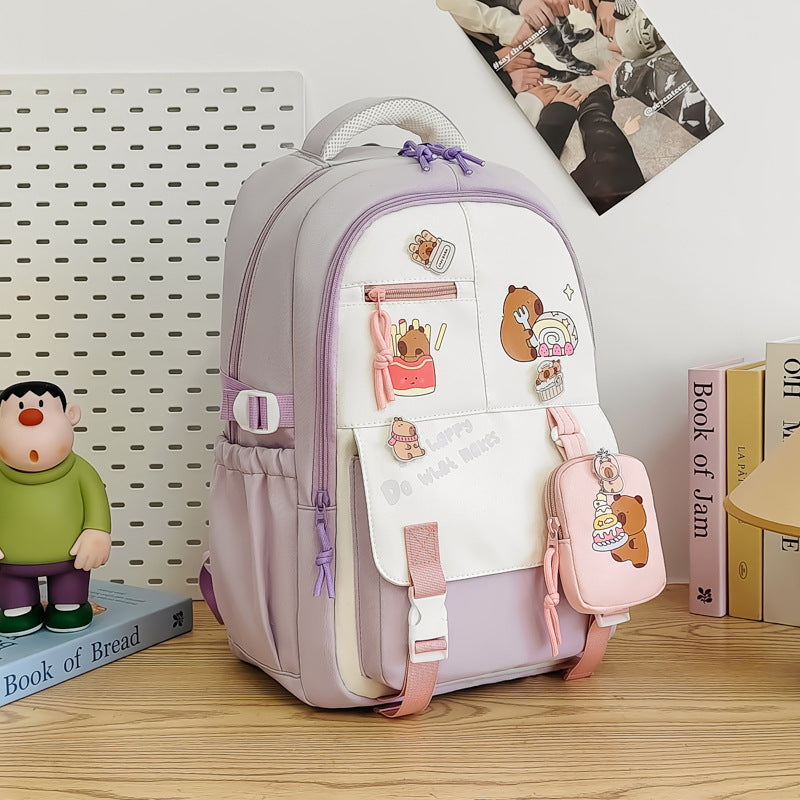 Creative Cartoon Print Backpack – Large Capacity Casual School & Travel Bag
