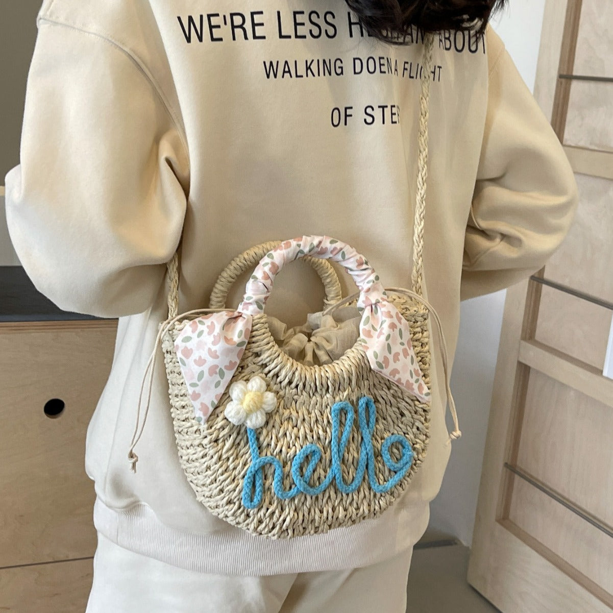 Hello Script Beach Tote – Personalized Vacation Women’s Summer Style Handbag