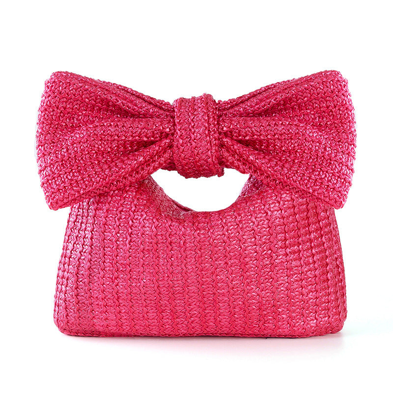 Bow-Knot Straw Handbag – Summer Fashion Woven Tote with Elegant Charm