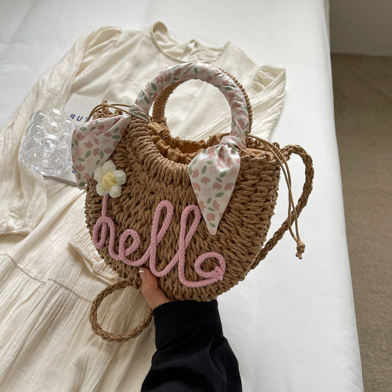 Hello Script Beach Tote – Personalized Vacation Women’s Summer Style Handbag