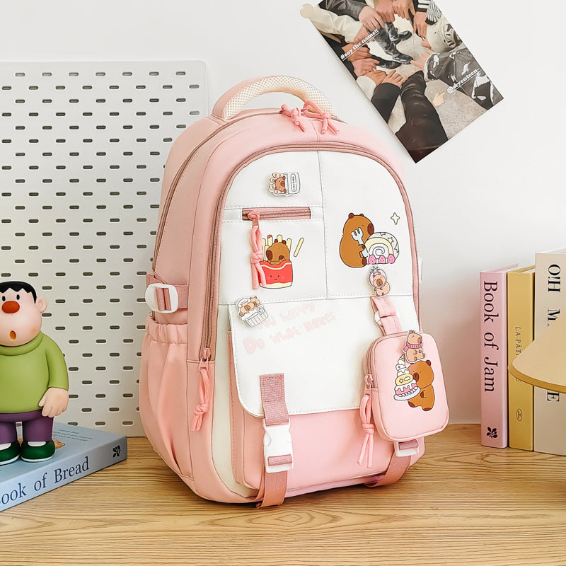 Creative Cartoon Print Backpack – Large Capacity Casual School & Travel Bag