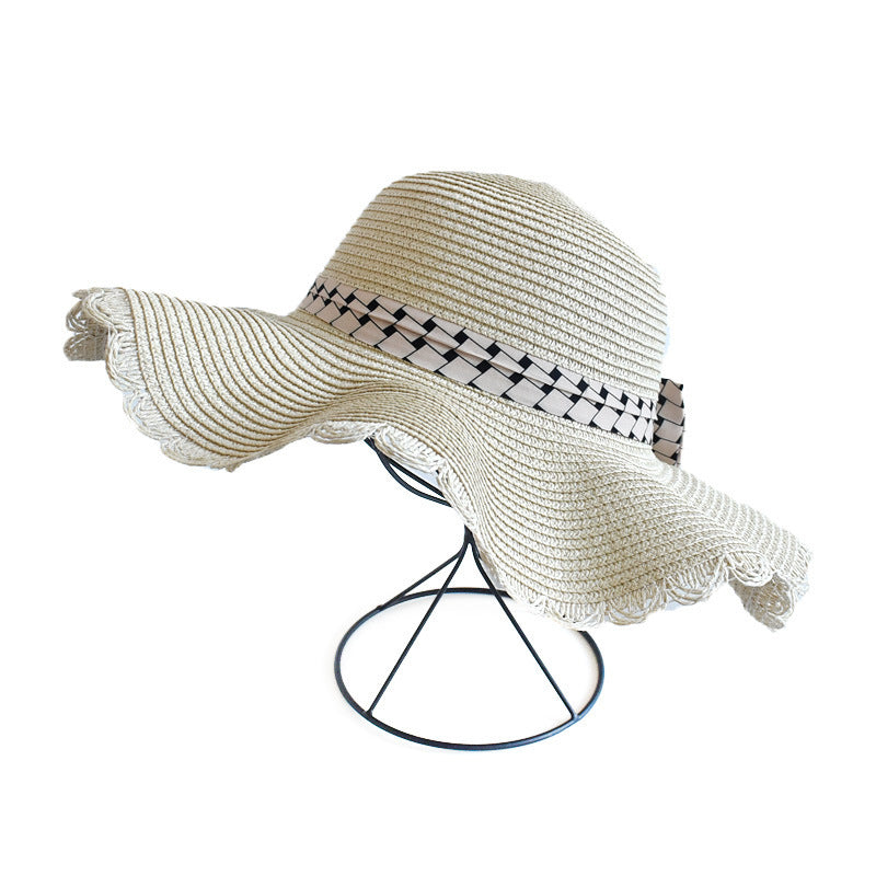Beach Bow Sun Hat – Stylish Sunscreen Big Brim Straw Hat