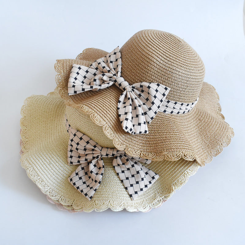 Beach Bow Sun Hat – Stylish Sunscreen Big Brim Straw Hat