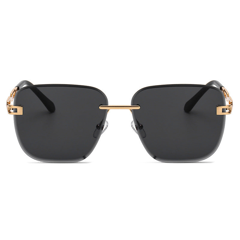 Frameless Trimmed Square Sunglasses – Stylish Gradient Lens Shades with UV Protection