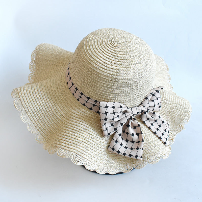 Beach Bow Sun Hat – Stylish Sunscreen Big Brim Straw Hat