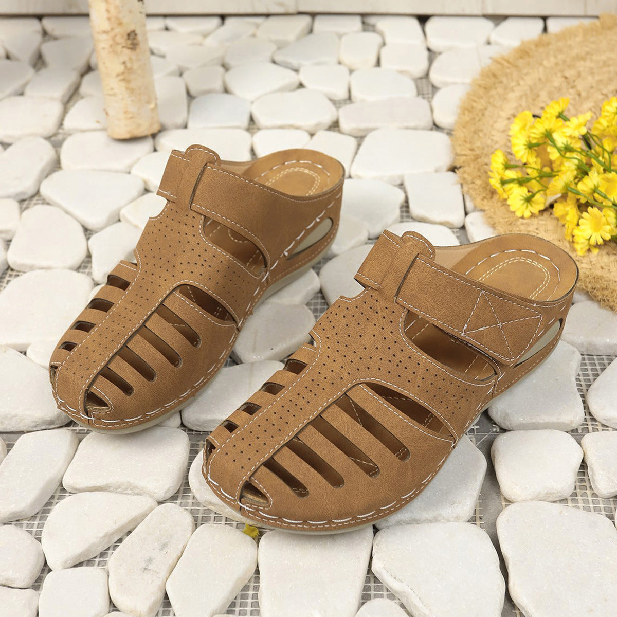 Women's Casual Hollow-Out Wedge Sandals – Comfy Summer Platform Style
