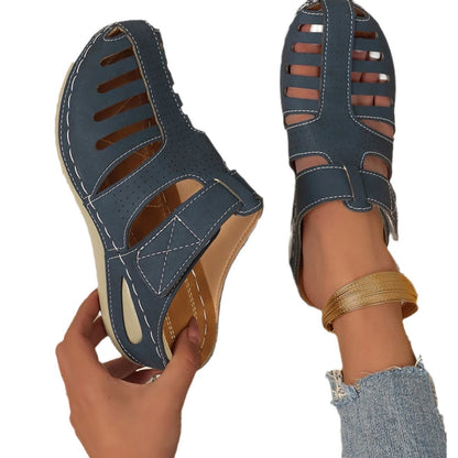 Women's Casual Hollow-Out Wedge Sandals – Comfy Summer Platform Style