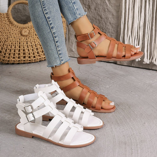 Casual Thick Heel Non-slip Hollow Round Toe Sandals – Summer Slip-On Footwear