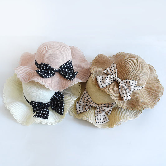 Beach Bow Sun Hat – Stylish Sunscreen Big Brim Straw Hat