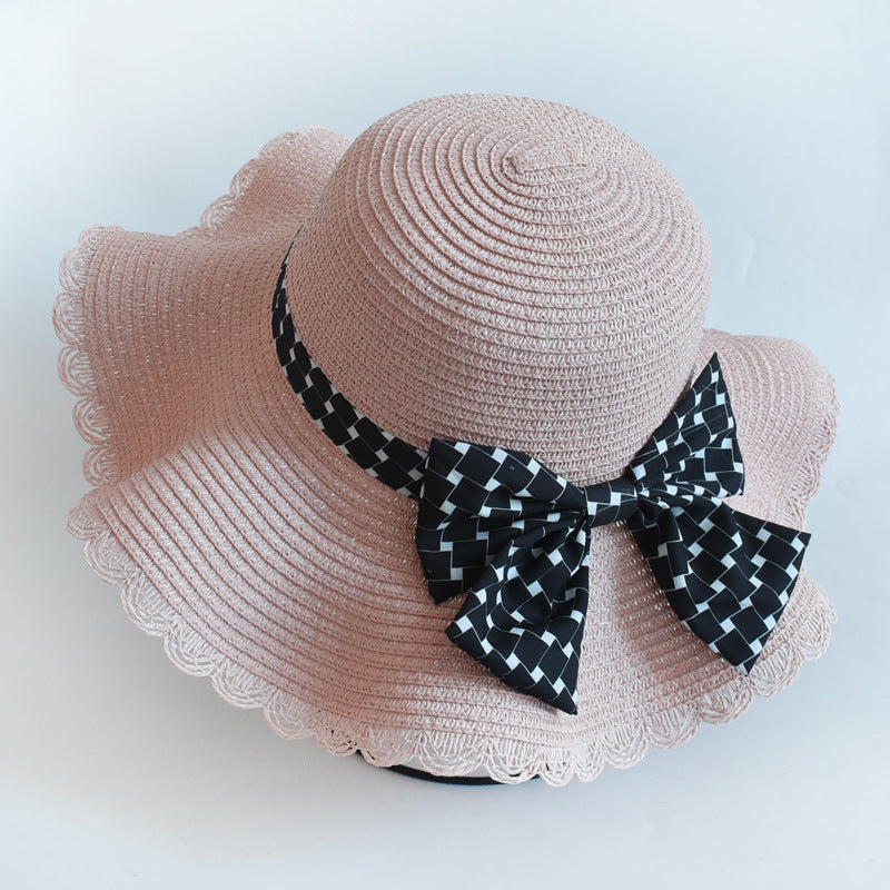 Beach Bow Sun Hat – Stylish Sunscreen Big Brim Straw Hat