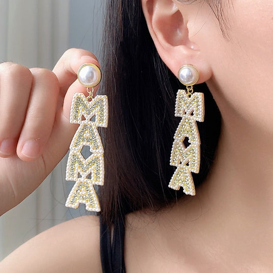MAMA Letter Earrings Set – Creative Mother’s Day & Shower Gift for Stylish Moms
