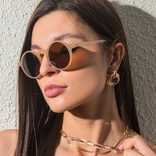 Round Retro Small Frame Sunglasses – Vintage-Inspired Eyewear with UV Protection