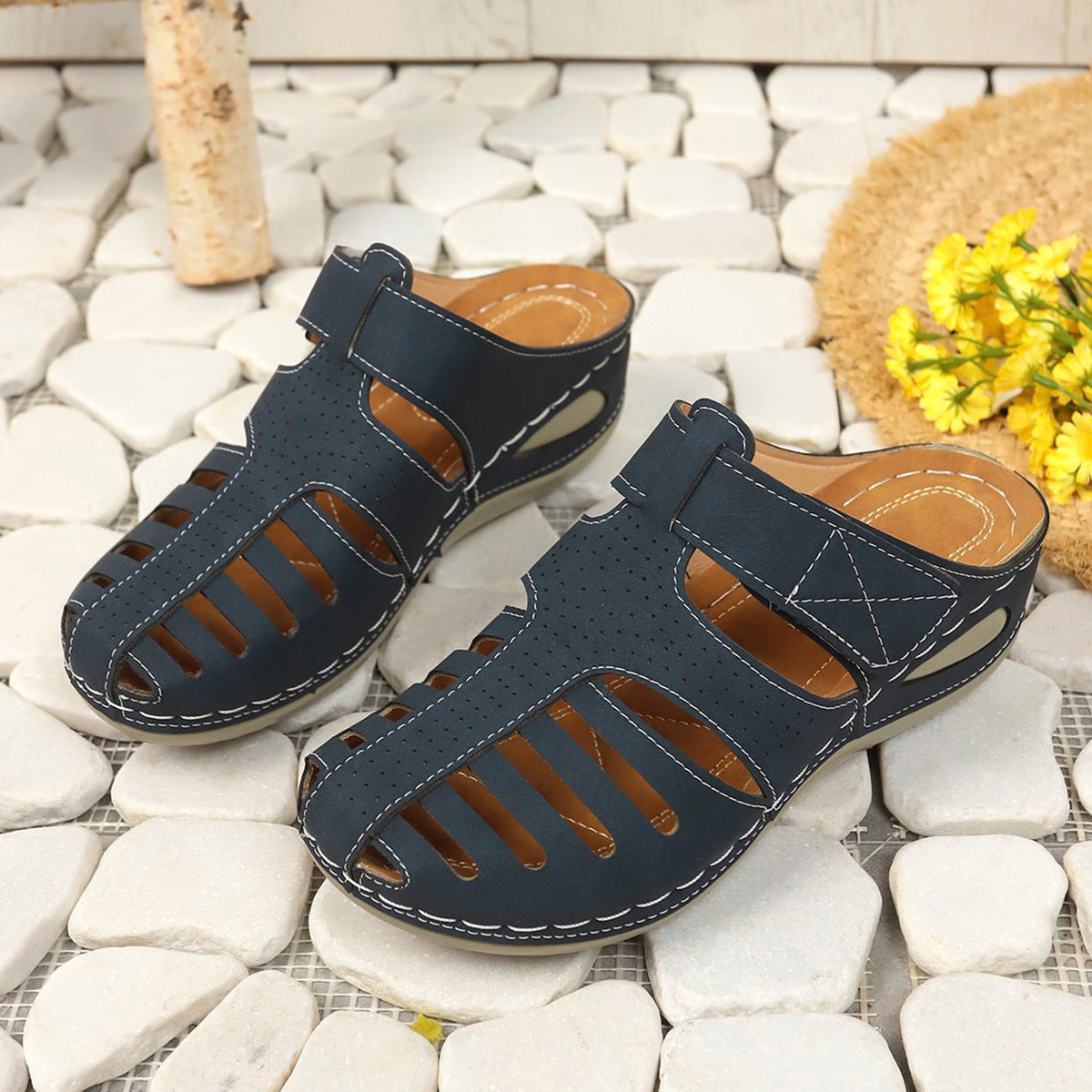 Women's Casual Hollow-Out Wedge Sandals – Comfy Summer Platform Style