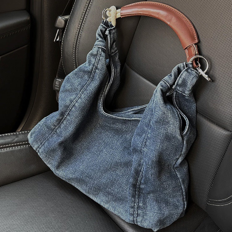 Indigo Loop Denim Shoulder Bag – Casual Everyday Handbag