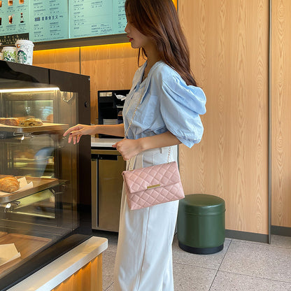 Korean Style Rhombus Hair Chain Messenger Bag – Chic Women’s Shoulder Purse