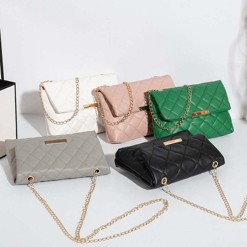 Korean Style Rhombus Hair Chain Messenger Bag – Chic Women’s Shoulder Purse