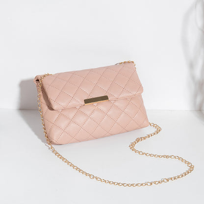 Korean Style Rhombus Hair Chain Messenger Bag – Chic Women’s Shoulder Purse