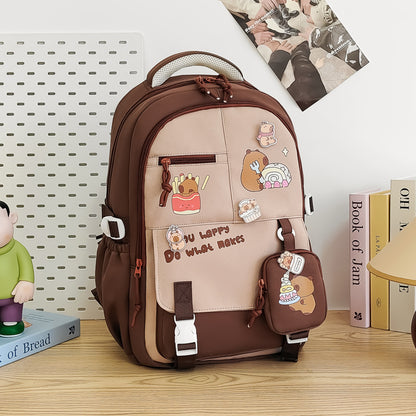 Creative Cartoon Print Backpack – Large Capacity Casual School & Travel Bag