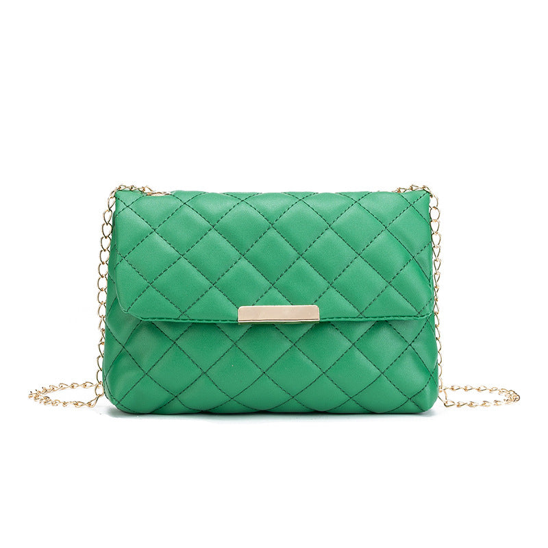 Korean Style Rhombus Hair Chain Messenger Bag – Chic Women’s Shoulder Purse