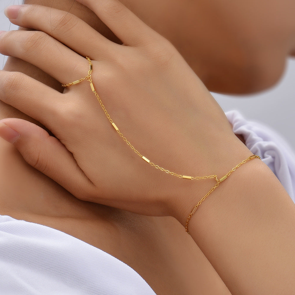 Boho Beach Ring Bracelet – Women's Integrated Hand Chain Jewelry
