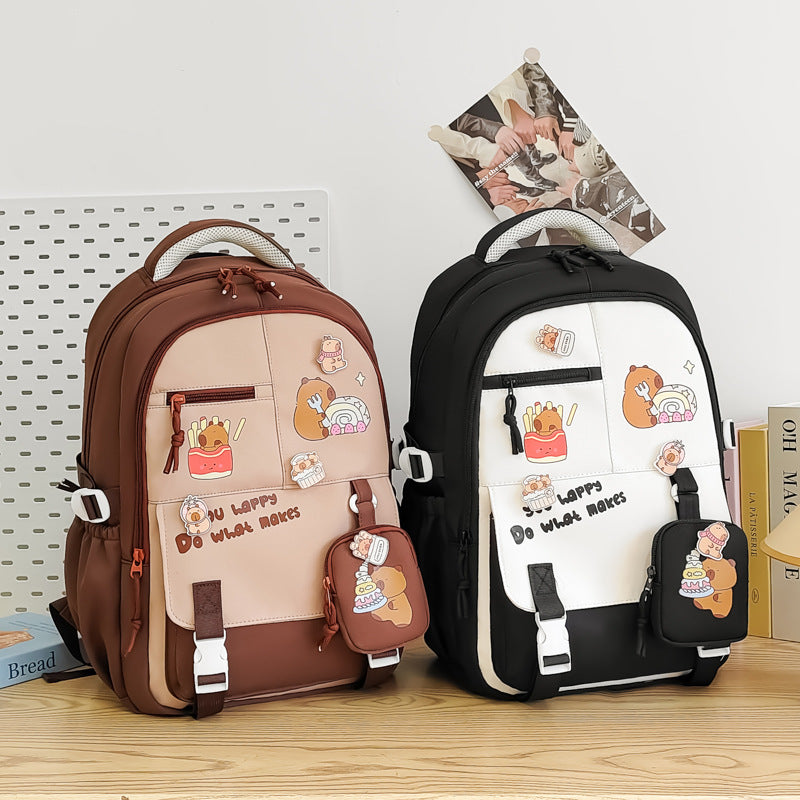 Creative Cartoon Print Backpack – Large Capacity Casual School & Travel Bag