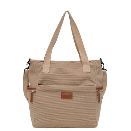 Corduroy Casual Shoulder Tote – Soft Everyday Women’s Shoulder Bag