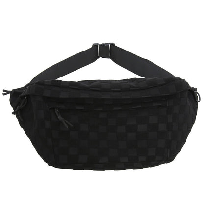 Checkmate Plaid Chest Crossbody Bag – Bold Shoulder Carry with Large Capacity