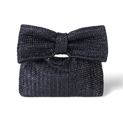 Bow-Knot Straw Handbag – Summer Fashion Woven Tote with Elegant Charm
