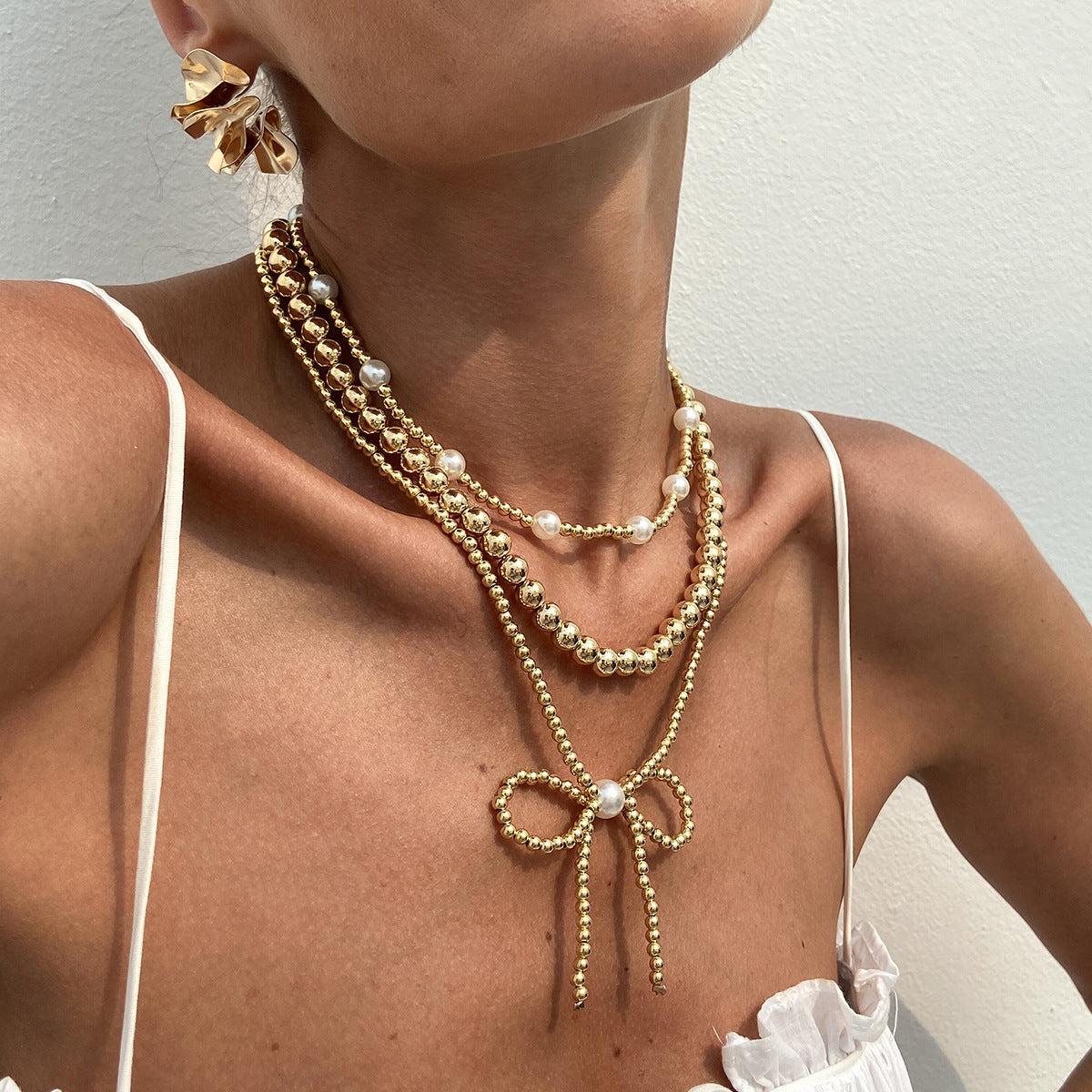 Boho Bow Charm Necklace – Lightweight CCB Pendant Jewelry