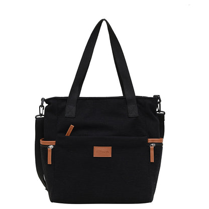 Corduroy Casual Shoulder Tote – Soft Everyday Women’s Shoulder Bag