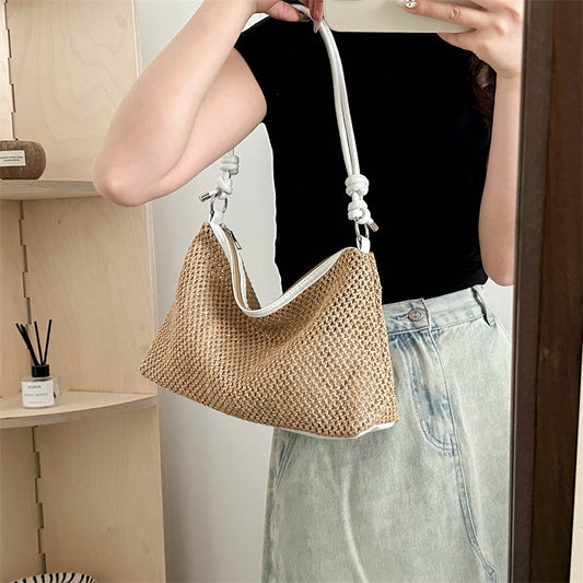 Retro-Chic Everyday Canvas Tote – Stylish Minimalist Shoulder Bag