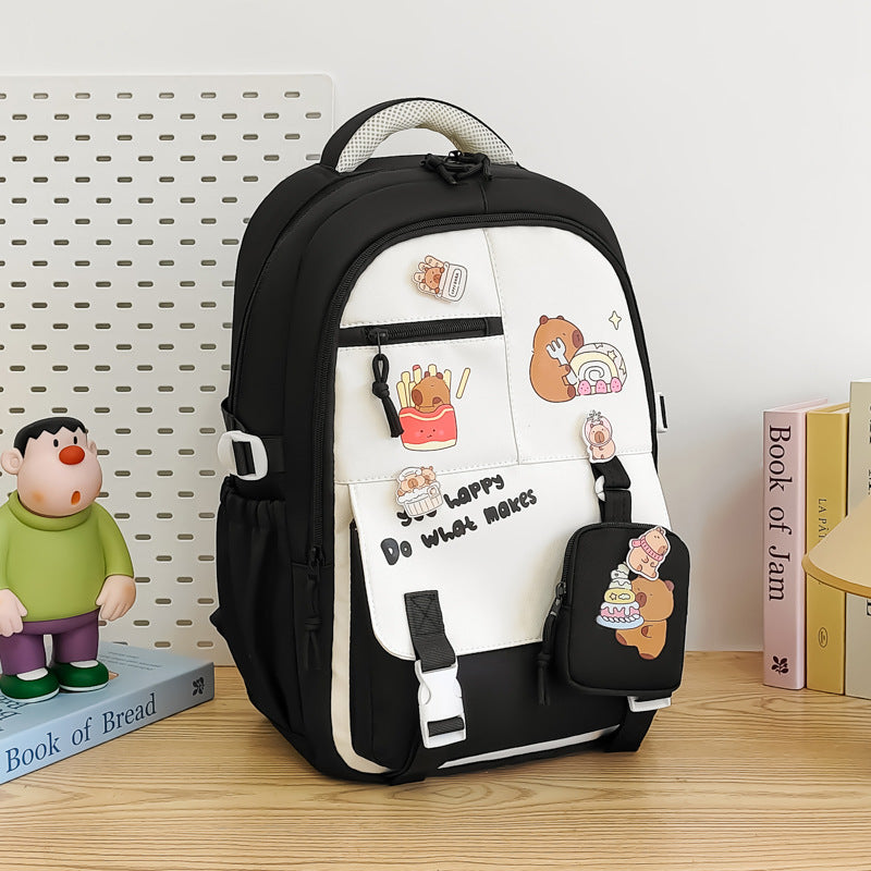 Creative Cartoon Print Backpack – Large Capacity Casual School & Travel Bag