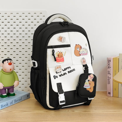 Creative Cartoon Print Backpack – Large Capacity Casual School & Travel Bag
