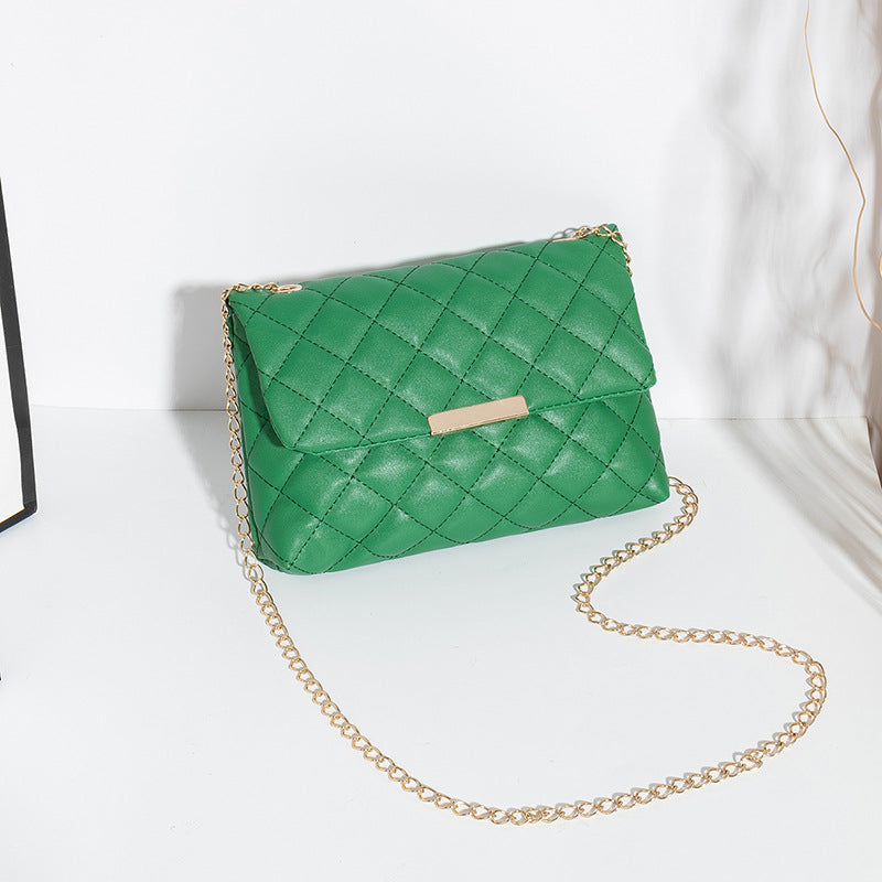 Korean Style Rhombus Hair Chain Messenger Bag – Chic Women’s Shoulder Purse