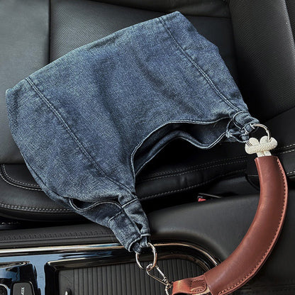 Indigo Loop Denim Shoulder Bag – Casual Everyday Handbag