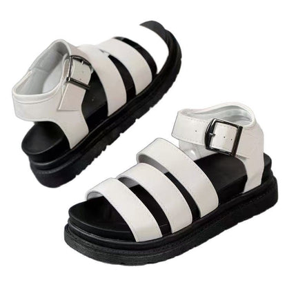 Thick Sole Buckle Strap Sandals – Round Toe Beach-Ready Summer Slides