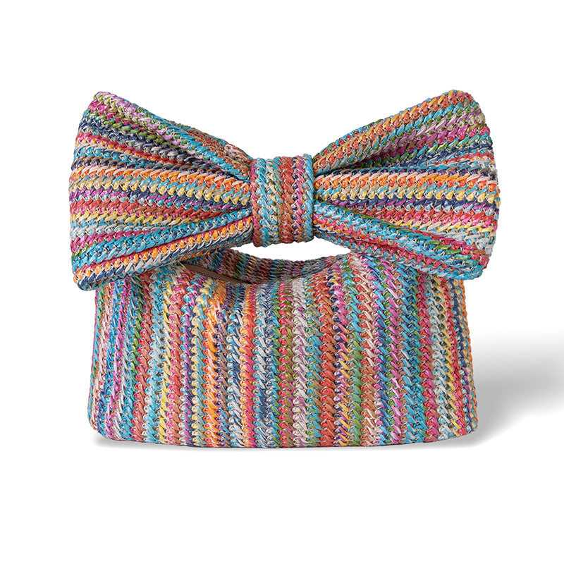 Bow-Knot Straw Handbag – Summer Fashion Woven Tote with Elegant Charm