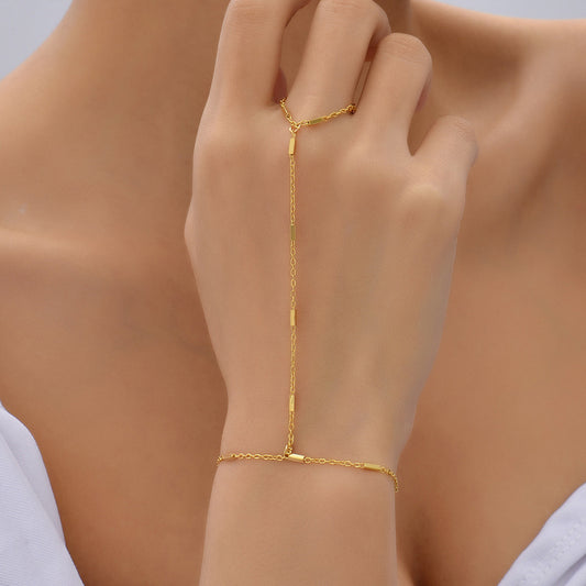 Boho Beach Ring Bracelet – Women's Integrated Hand Chain Jewelry