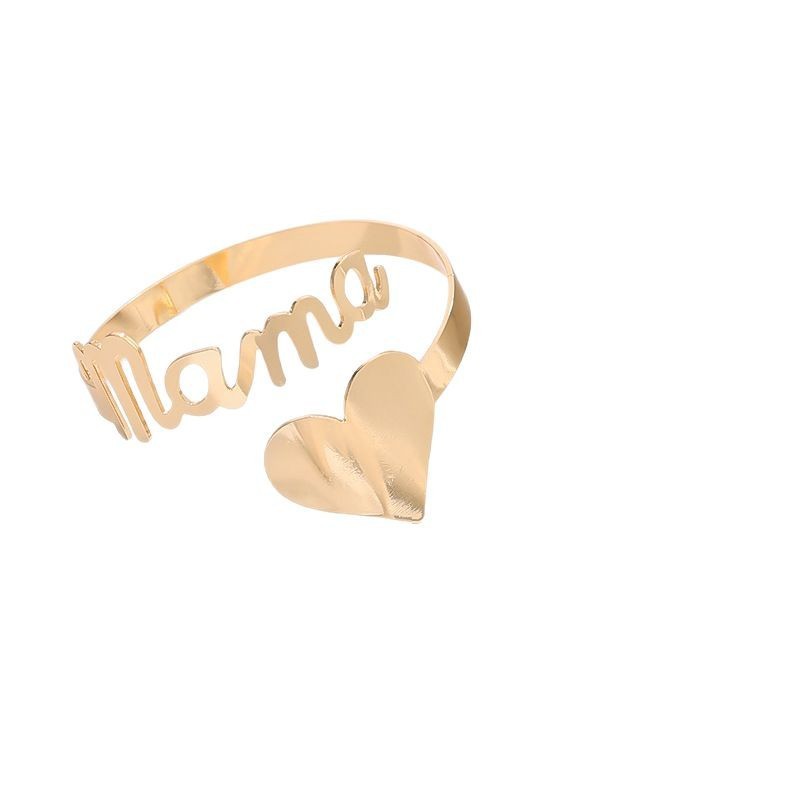 Mama Letter Bracelet & Ring Set – Chic Modern Jewelry Set