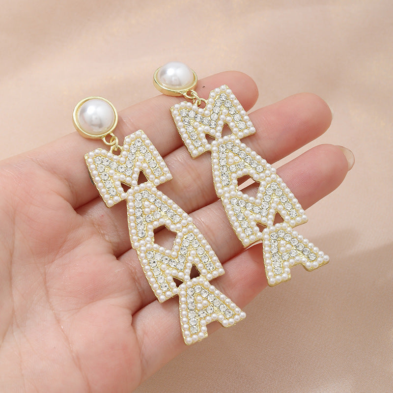 MAMA Letter Earrings Set – Creative Mother’s Day & Shower Gift for Stylish Moms